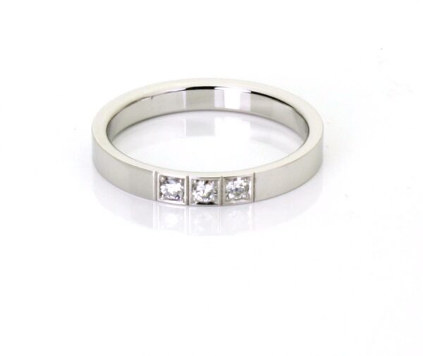 alliance ring (14 karat) med 3 stk 0,04 carat brillanter - Image 2