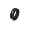 Carbonau kulfiber ring med farvede brillant i guldfatning