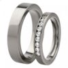 titanium ringe mat/ balnk med brillanter - Billede 2