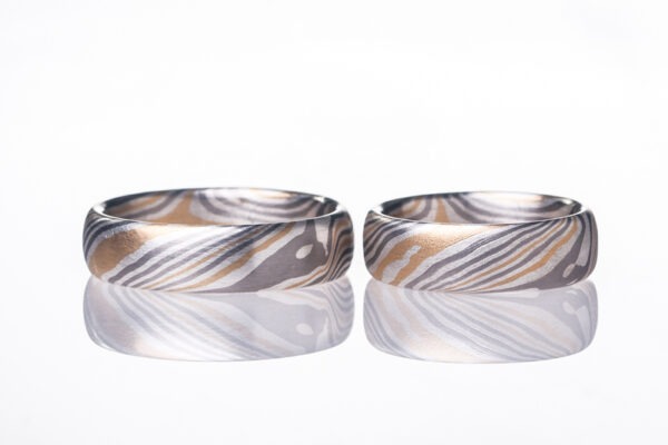 mokume gane af 17 lag ædelmetal fra MVH
